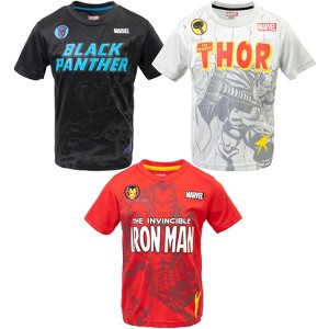 Marvel Avengers Spider-Man Hulk Loki Captain America 3 Pack T-Shirts Toddler - 1 of 4