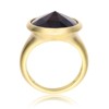 Guili Luxurious 14K Yellow Gold Statement Ring with Deep Smoky Brown Gemstone - 3 of 3