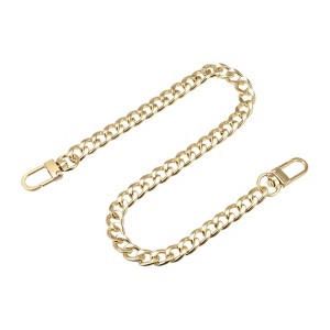 Unique Bargains Shoulder Bag Handbag DIY Accessories Iron Flat Chain Strap Gold Tone 16" - 1 of 3