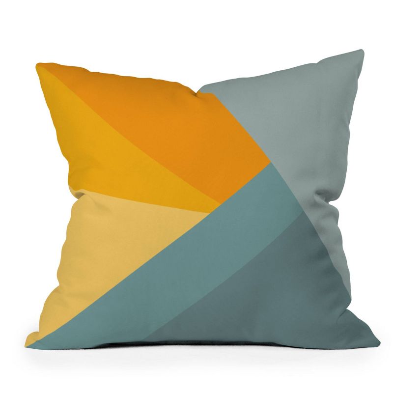 June Journal Sunset Triangle Color Block Square Throw Pillow Orange - Deny Designs, 1 of 6