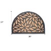 HomeRoots 24" X 36" Black And Brown Rubber and Coir Abstract Outdoor Semi Circle Door Mat - 3 of 4
