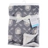 Hudson Baby Infant Boy Plush Blanket with Faux Shearling Back, Hedgehog, One Size - 2 of 2
