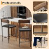 25.5" Bar Stools Set of 2 with Backrest and Footrest, High Upholstered Counter Height Stool for Kitchen Island, Dining Room - 4 of 4