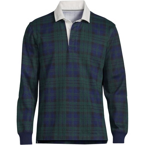 Lands' End Men's Long Sleeve Stripe Rugby Shirt - Small