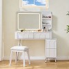 KTMBDW Modern Makeup Vanity Desk with Mirror and Lights, Dressing Table with 4 Drawers & Shelves for Bedroom, Makeup Table with Stool - 2 of 4