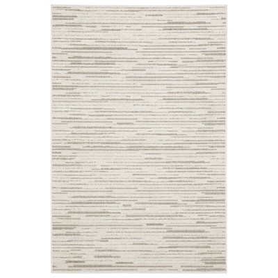 Captiv8e Designs Tiana Industrial Distressed Lines Ivory/Brown Rug