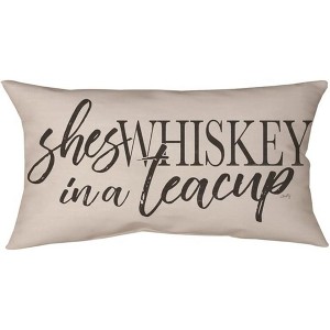 Manual Woodworkers & Weavers “She’s Whiskey” Decorative Pillow for Living Room 17x9 inch - 1 of 3