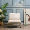 Nordlys Metal and Velvet Lounge Chair Vintage Style Upholstery Living Room - 2 of 4