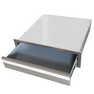 Stainless Steel Outdoor Kitchen Drawer - Single Layer BBQ Storage with Flush Mount Handle, Food-Grade 304 Steel