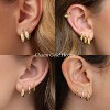 Small Gold Huggie Hoop Earrings Set for Women Men Hypoallergenic 14K Plated Stack Cartilage Earrings, Multiple Piercing - 4 of 4