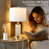 ROTTOGOON Set of 2 Table Lamps with USB Ports, Modern Bedside Lamp with LED Night Light for Bedroom, Nightstand Lamps for Living Room Office - 4 of 4