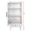 Modern Bathroom Storage Cabinet & Floor Standing cabinet with Glass Door with Double Adjustable Shelves and Drawer, Extra Storage Space on Top - 3 of 4