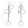 LNC Crithmum 3-Lights 12" Modern Spunitk Mercury Globe Gass Wall  Lights, Gold - 3 of 4