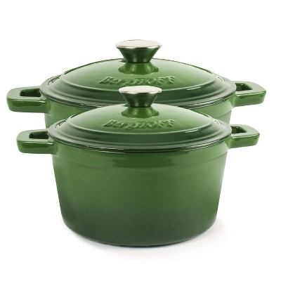 Berghoff Neo 4pc Cast Iron Cookware Set, 5qt. & 8qt. Oval Dutch Ovens,  Matching Lids, Green : Target