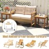 Tangkula Outdoor Square Teak Wood End Table Coffee Table for Porch Deck Garden Patio - 4 of 4