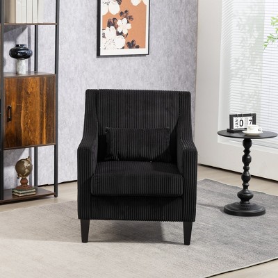 Modern Upholstered Accent Chair With Scooped Arms,Upholstered Armchair,Accent Chair Living Room,Single Sofa,Indoor Furniture-Maison Boucle
