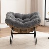 Lounge Rocking Chair,Chenille Upholstered Nursery Rocking Chair,Modern Rocking Chair with Metal Frame for Living Room,Apartment,Bedroom-Koiai - 2 of 4