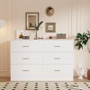 SUGIFT 6 Drawer Dresser, Modern Wood Chest of Drawers with Metal Handles for Bedroom Living Room Hallway Entryway, White - 3 of 4
