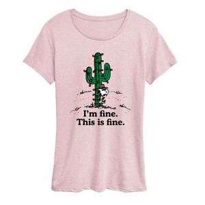 Women's - Peanuts - Im Fine Spike Short Sleeve Graphic T-Shirt - 1 of 4