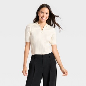 Women's Half Zip Pullover Sweater - A New Day™ - 1 of 3
