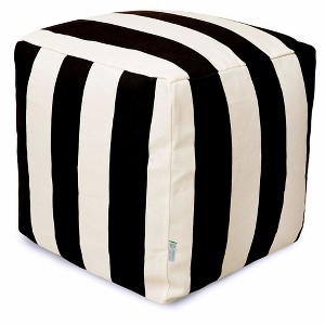 Majestic Home Goods,Cube Pouf Vertical Stripe Burnt - 1 of 4
