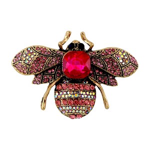 Anna-Kaci Crystal Rhinestone Bee Crystal Rhinestone Brooch Pin - Elegant Enamel Insect Flower Jewelry for Women & Men - 1 of 4