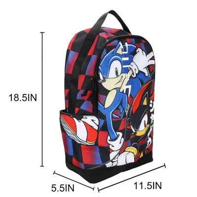 Sonic the Hedgehog Sonic & Shadow 18.5” Adult Black Backpack — фото 3
