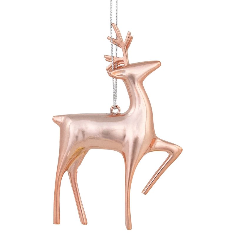 Northlight 4.75" Shiny Rose Gold Reindeer Christmas Tree Ornament, 4 of 6
