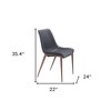 HomeRoots Set of Two Black and Brown Upholstered Faux Leather Dining Side Chairs - 3 of 4