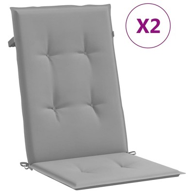 vidaXL Garden Highback Chair Cushions 2 pcs Gray 47.2"x19.7"x1.2" Fabric