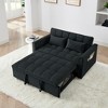 54.33'' Velvet Foldable Sofa Bed with Adjustable Back and 2 Soft Pillows, 3-Position Convertible Sofa for Living Room - 4 of 4