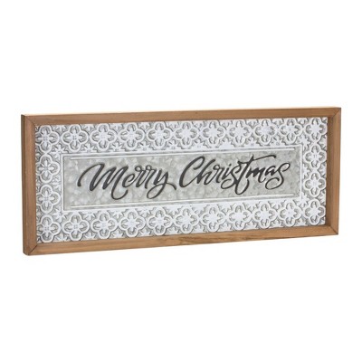 Melrose Ornate Metal Merry Christmas Sign 19.75"L