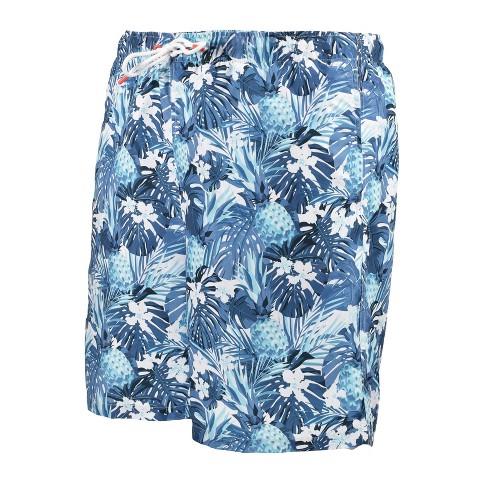 Falcon Bay Men's Rick's Cafe Tropical Hawaiian Print Board Short | Blue 4X Big