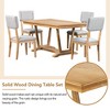 5 PCS Rustic Dining Table Set Farmhouse Dining Set Kitchen Table Set with 4 Upholstered Chairs, Natural/Walnut-Merax - 3 of 4