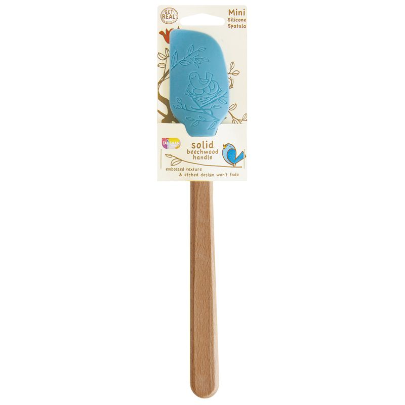 Talisman Designs Laser Etched Beechwood Mini Silicone Spatula, Nature Collection, 1 of 2