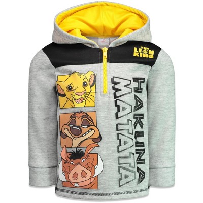 Disney Mickey Mouse Puppy Dog Pals Toy Story Cars Lion King Winnie the Pooh Monsters Inc. Fleece Half Zip Hoodie Little Kid to Big Kid