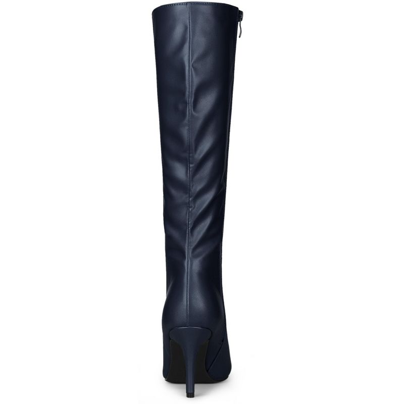 Allegra K Women's Pointed Toe Side Zipper Stiletto Heel Knee High Boots, 3 of 7
