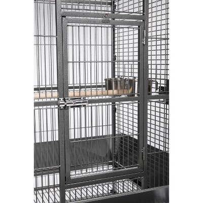 Large Black Dome Top Bird Cage with Stand