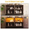 55" Modern Sideboard Buffet with Power Outlet & LED Lights - 4-Door Storage Cabinet with Adjustable Shelves - 4 of 4