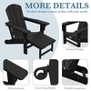 Hyleory Premium Patio Accent Chair with 3-Level Adjustable Backrest & Retractable Ottoman - Durable HDPE Outdoor Lounge Seat - 3 of 4