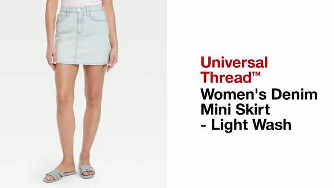 Women's Denim Mini Skirt - Universal Thread™ Light Wash, 2 of 5, play video