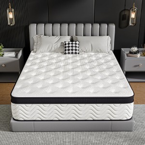 Sailvan Mattress in a Box, 12"Hybrid Gel Memory Foam Mattress with Individually Wrapped Pocket Coils, Medium Firm - 1 of 4