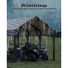 Heavy-Duty Extra Tall Metal Carport with Reinforced Frame Snow-Resistant Permanent Shelter for Full-Size Trucks, Bass Boats, and Tractors - 3 of 4