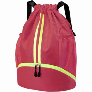 Drawstring Sports Backpack with Shoe and Wet Pockets, Water-Resistant Gym & Swim Bag for Men and Women - 1 of 4