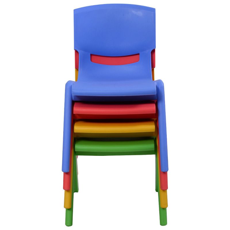Costway Set of 4 Kids Plastic Chairs Stackable Play and Learn Furniture Colorful, 5 of 7