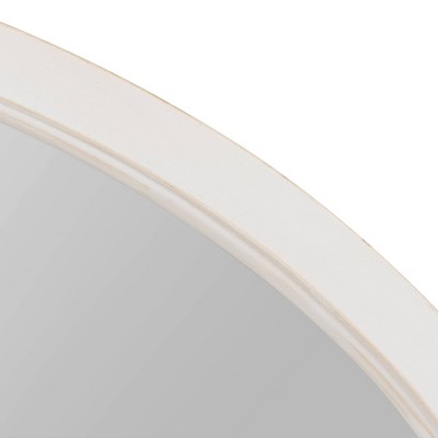 Hogan 24x36 White Oval Wood Framed Wall Mirror
