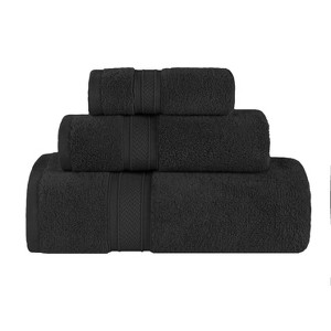 Chevron Zero Twist Cotton Solid and Jacquard Hand Towel Set of 6 by Blue Nile Mills - 1 of 4
