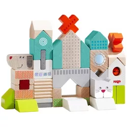 HABA Dog and Cat Building Blocks - 31 Piece Wood Stacking Toy (Made in Germany)
