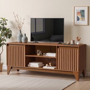 KOLIGEY 55in TV Stand With Charge Station, Waveform Fluted Panelconsole Center. - 1 of 4