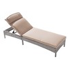 Sonkuki Patio Lounge Chaise Chair with Gray Wicker Weather-Resistant Chair - 2 of 4